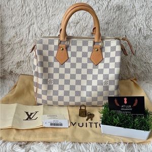 SOLD Authentic LOUIS VUITTON SPEEDY 25 Damier Azur
